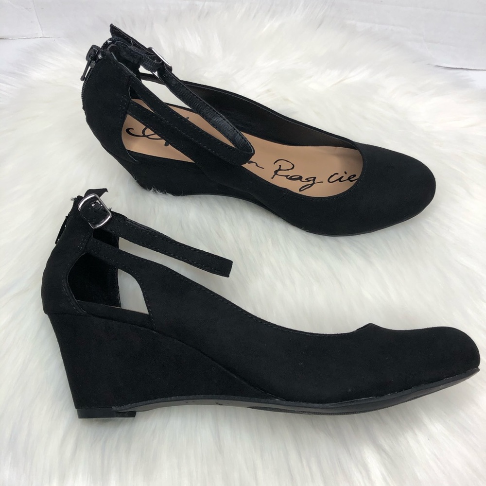 American Rag Miley Chop out black wedges 8M - Picture 3 of 8